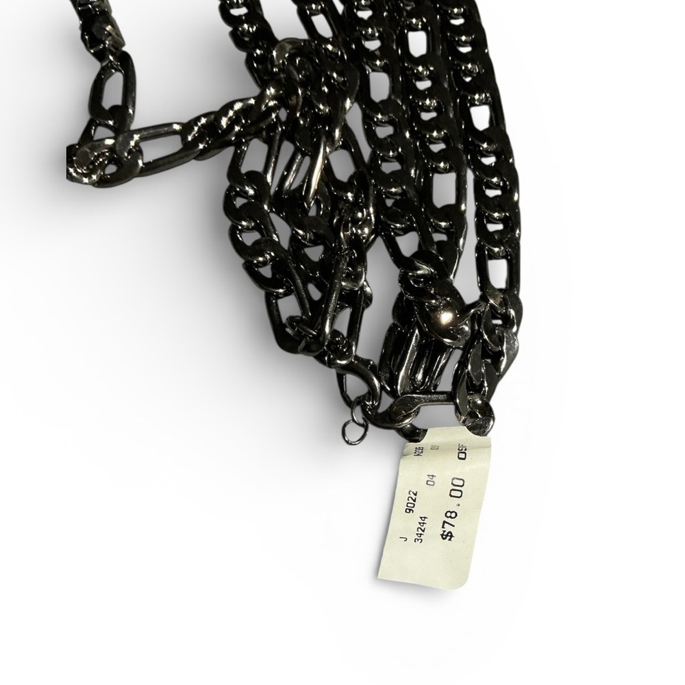 Cache Black Rhinestone and Chain Necklace - Picture 6 of 7